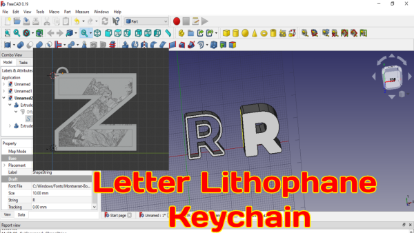 Letter Lithophane Keychain TEMPLATE