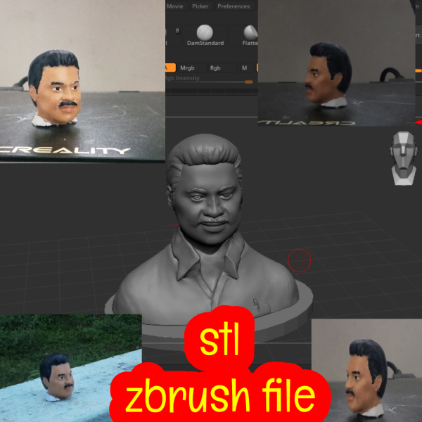 Tamilnadu C.M Stalin 3D Miniature Design stl - 3D Print  Miniature Statue Design