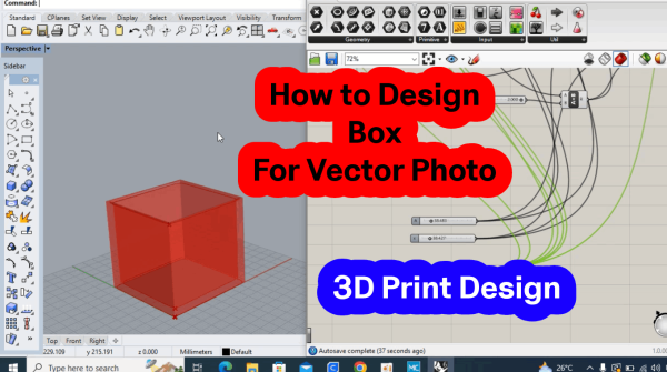 Template - Box for 3D Photo Vector - Adjust Any size Rhino